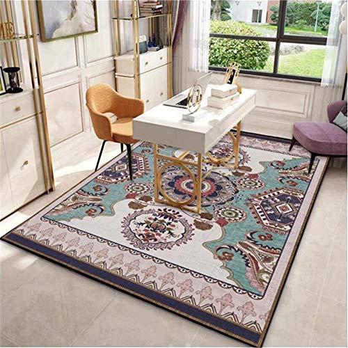Tapis de zone fleurs multicolores au design rétro traditionnel chic - 3