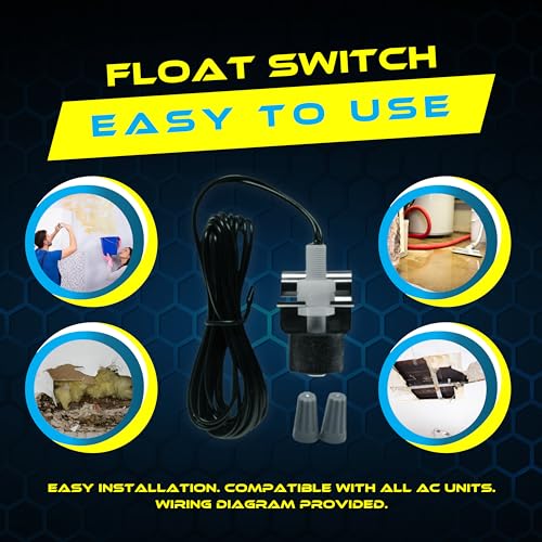AC-Pan-Float-Switch-Wire-Nuts-Included-BOLDOX-Water-Leak-Detector-for-Condensate-Drain-Pans-Air-Conditioner-Drip-Pan-HVAC-Safety-Switch-Flood-Water-Sensor-for-AC-Drain-Pan-Wet-Switch-HVAC-Tool