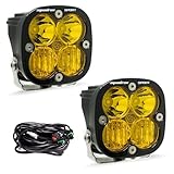 Baja Designs Squadron Sport LED Light Pod Pair - 2 PCS LED with Wiring Harness (Driving Combo; Amber)