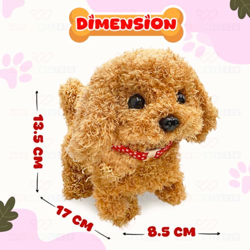 Image of Wembley Cute Plush Puppy Toy| Soft & Interactive Battery Operated Toy| Walking, Barking & Jumping Pup for Kids| Tail Wagging Cute Realistic Pet| Birthday Gift for Babies (Brown)