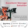 Heavy-Duty Garage Wall Storage System | Wall Mounted Tool Organizer Rack with Shelving | 10-Piece Mounting Kit | Includes 4x8.5 Adjustable Hooks & 2x16.5 Floating Utility Shelves