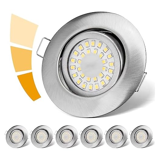 LED Einbaustrahler 230V Flach Dimmbar LED Spots 3 stufe Dimmbar 6W IP44 Bad Einbauleuchten Deckenspots Deckenstrahler,Neutralweiß 4000K Schwenkbar Einbauspots für Badezimmer Küche Wohnzimmer,6er Set