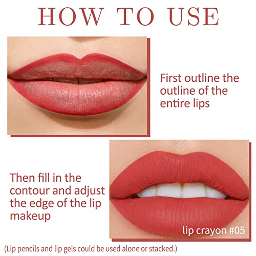 Boobeen Matte Lip Liner Pencil And Liquid Lipstick Set, Nude Dark Red Lip Makeup Long Lasting Waterproof Lipliner Pens & Plumper Lipgloss Velvet Lip Glaze Set Gift For Women And Girls #TOP3