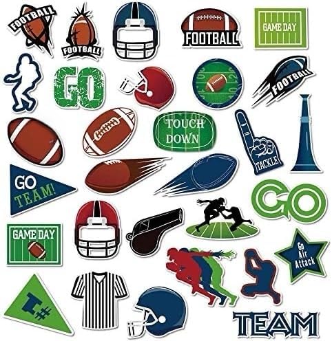 Football PVC Waterproof Stickers(30pcs) for Bottles,Luggages,Laptop,Skateboard,Notebooks,Cars,Motorcycles,Bicycles