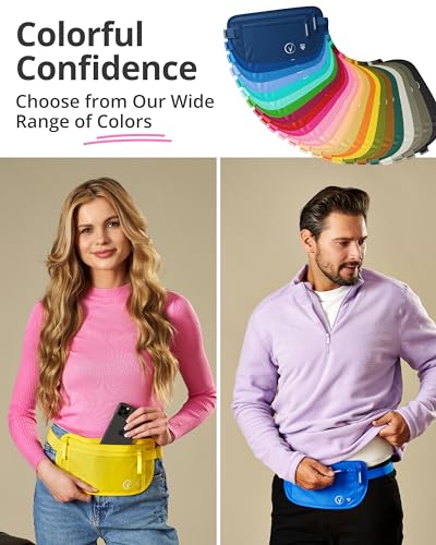 Image of Vantamo Money Belt with RFID For Men & Women, Hidden Passport Holder for Travel, 2 Compartment Travel Fanny Pack for Women Anti Theft