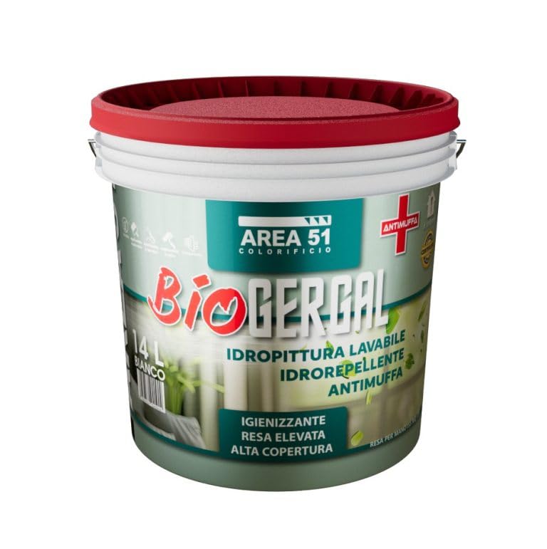 BIOGERGAL idropittura lavabile idrorepellente antimuffa certificata da 14lt