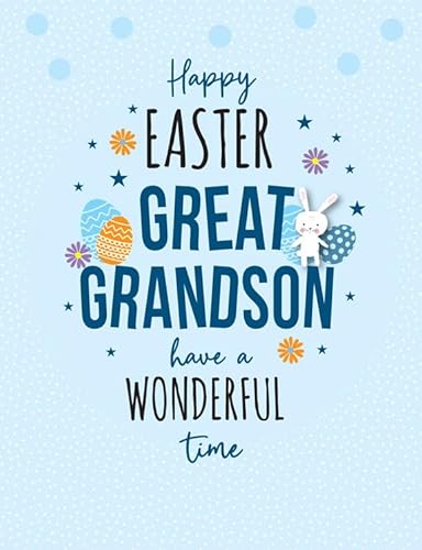 Easter Card, Happy Easter Great Grandson - 8 x 6 inches - Regal Publishing