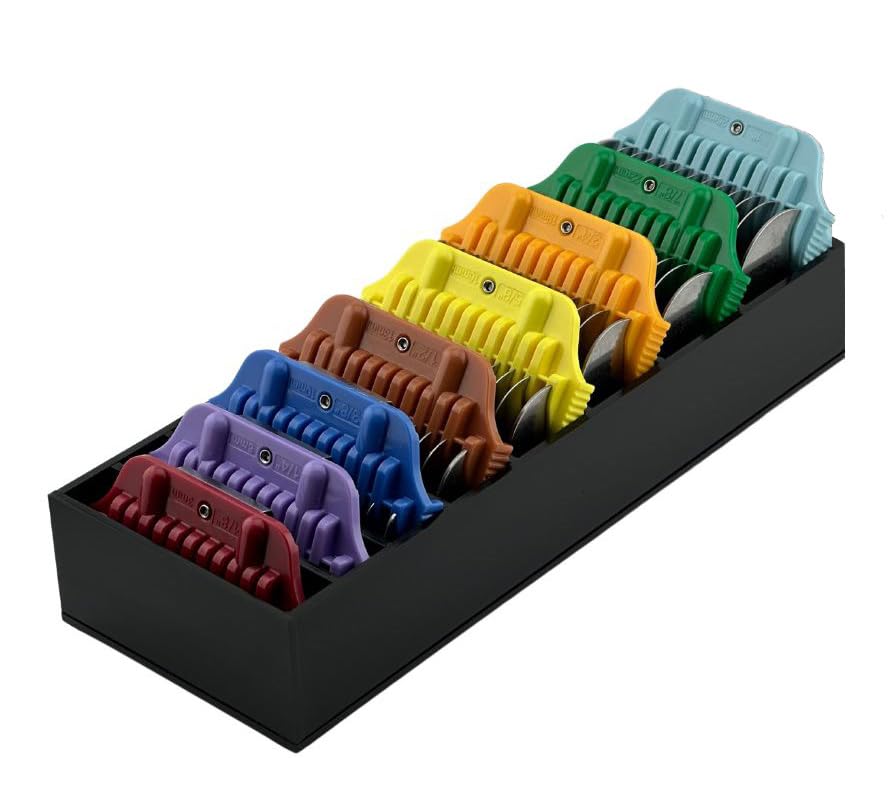 Clipper Comb Holder Case, Hair Clipper Organizer for Pets, Holds 8 Wide Guard Combs, Black