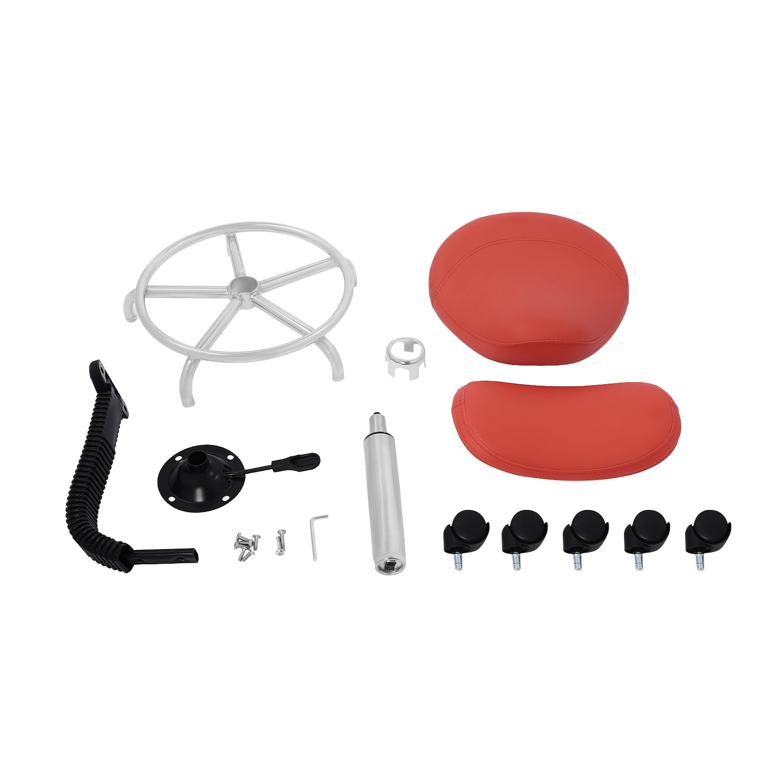 Taburete con respaldo, taburete ergonómico estético, silla giratoria hidráulica de 360°, taburete ajustable para salón, spa, belleza, masaje, clínica dental, oficina en casa