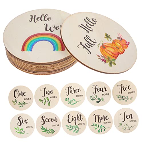 MOBUTOFU 10個 新生児 写真 カード 漫画 マイルストーン カード 赤ちゃん 月 サイン 幼児 成長 カード 月 赤ちゃん マイルストーン 月 赤ちゃん マイルストーン 月 マイルストーン