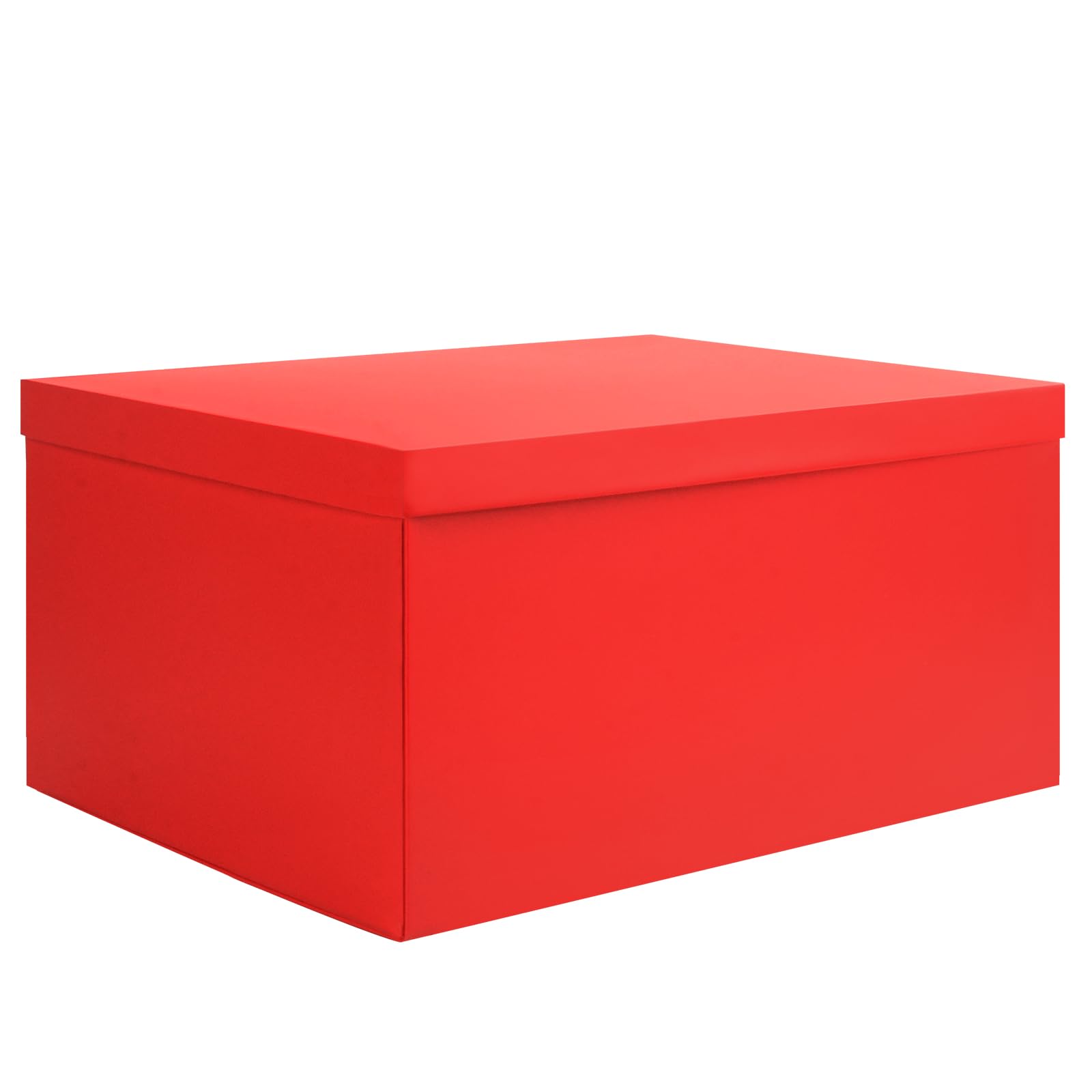 KISPATTI Storage Box, Red Storage Boxes with Lids 38 x 28 x 19 cm Large Storage Box with Ribbon Cardboard Storage Boxes for Home Bedroom Living Room Office School โ image 1