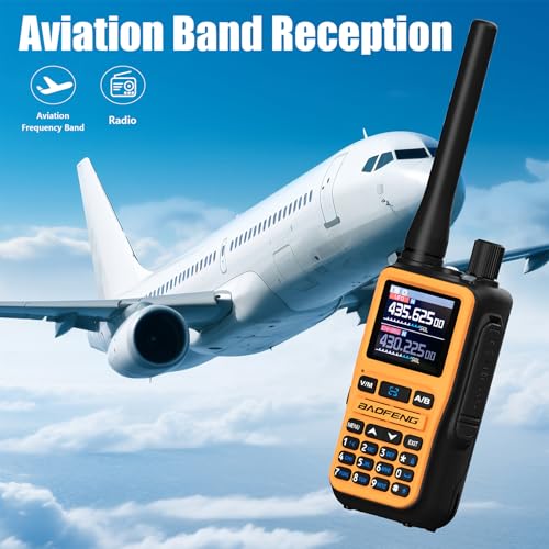 Image of BAOFENG UV-5R Mini Two Way Radio BF-5R Mini Walkie Talkie Wireless Power Adjustable Tiny Size Frequency Copy 999 Channels Type-C Four Colors Portable Ham with 771 Antenna and Headset(2 Pack) (Orange)