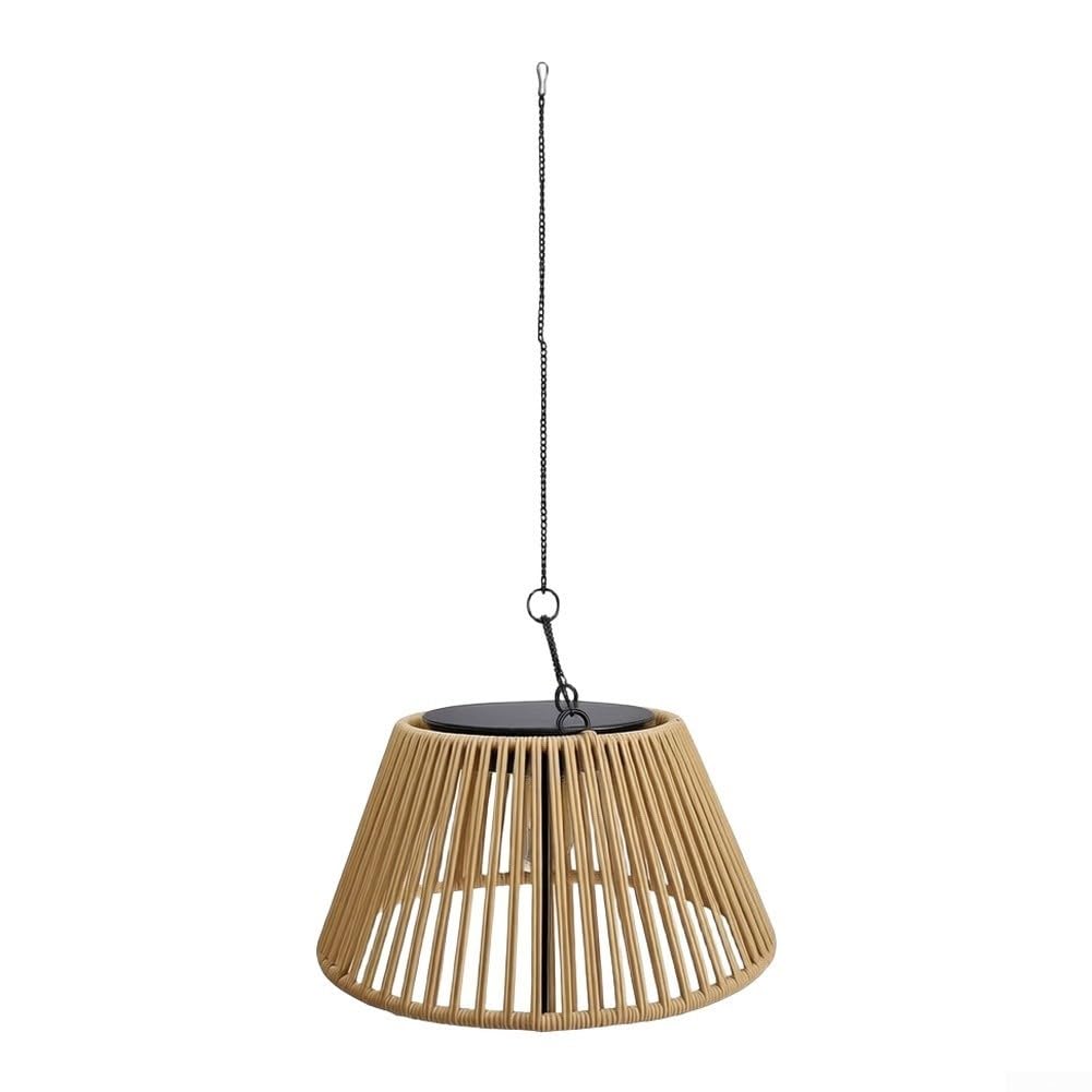 Lanterna a sospensione solare in rattan intrecciato, 30 cm, LED caldo