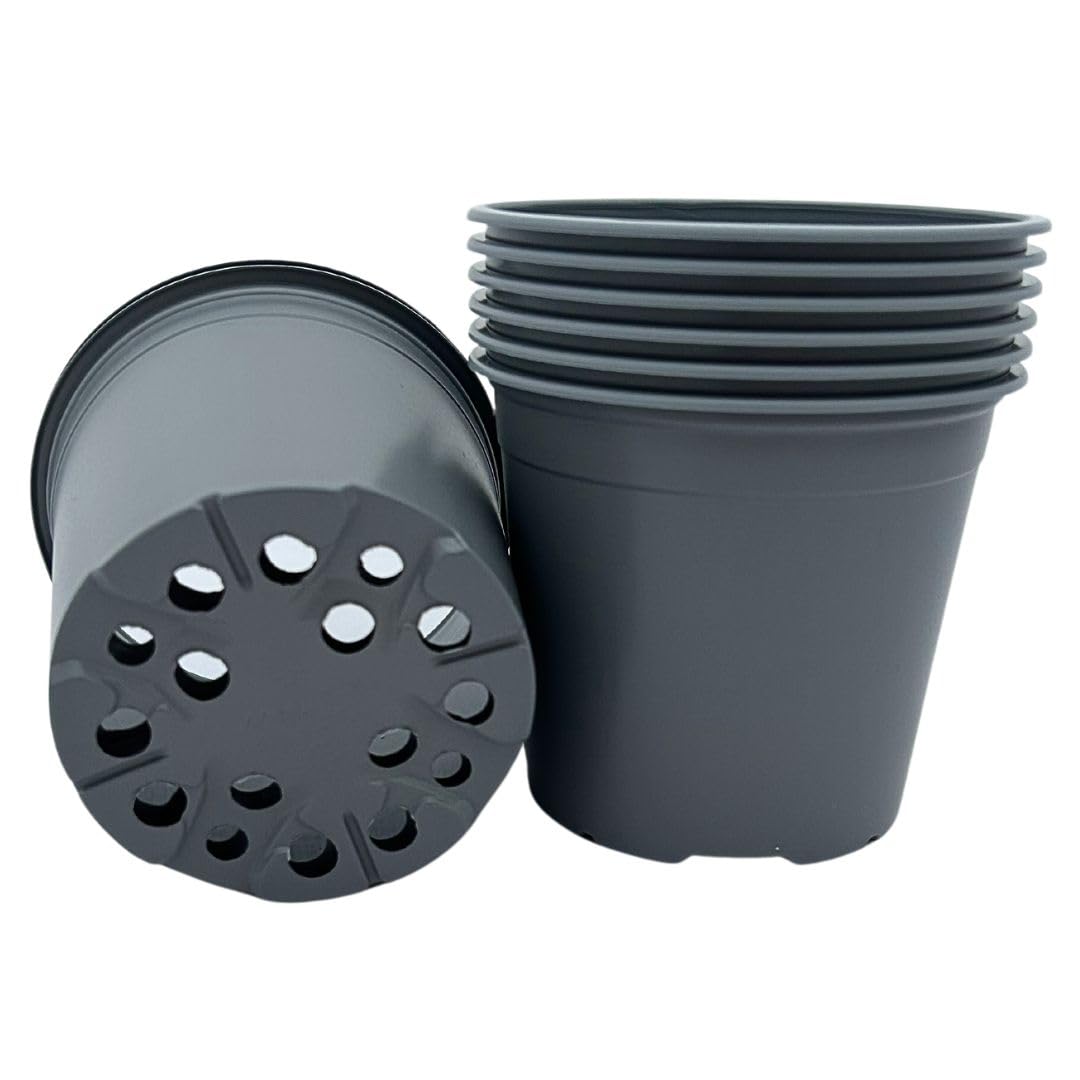 Bramley & Sage Grey 13Cm 1 Litre Plastic Plant Pots (Various Quantities) (50)