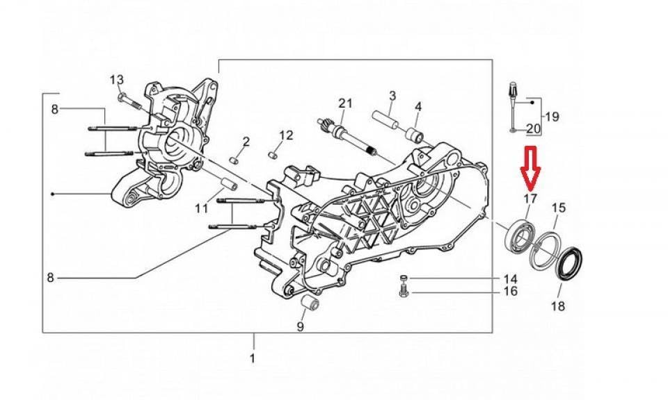 Bearing Driven Pulley Vespa/Piaggio 50cc - View #5