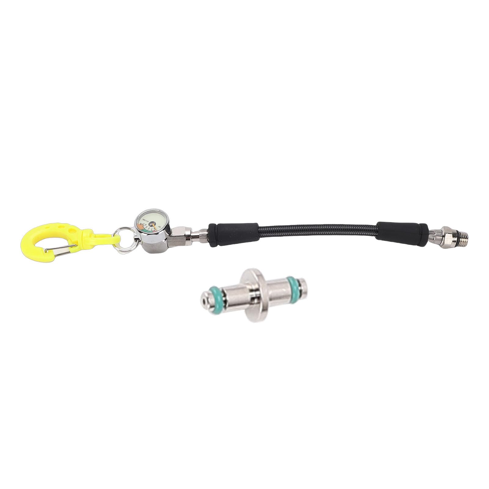 EMUKOEP Medidor de Presión de Buceo Pantalla Precisa Material Duradero de Fibra de Carbono ABS de Acero Inoxidable para Buceadores (15CM)