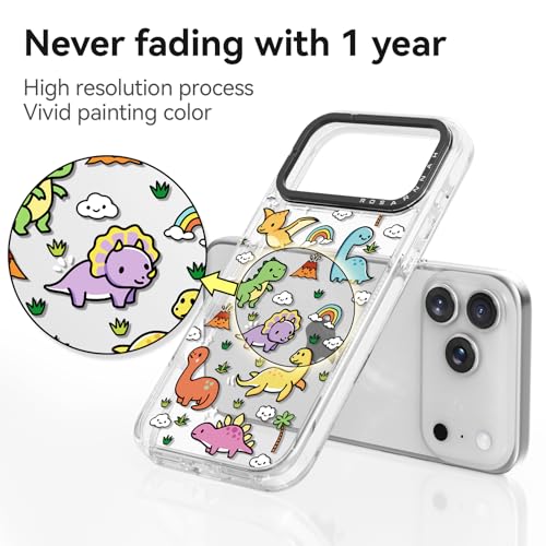 for iPhone 17 Pro Case Cute - Durable Shockproof 6.6 ft Drop Impact Phone Case - Funny Dinosaur Land Design (6.3") Clear - Image 6