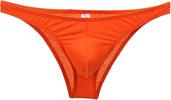 Faringoto Ultra-thin Mens Ice Silk Underwear Low Waist Sexy Seamless Briefs U Convex