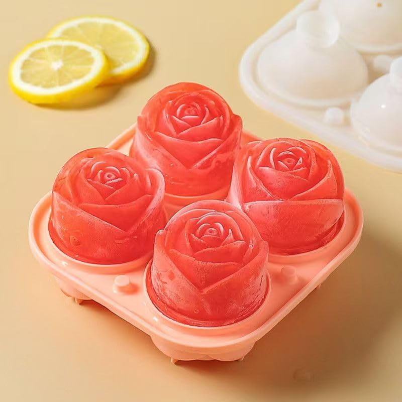 Molde de hielo de silicona con forma creativa rosa 2 pulg miniatura 2