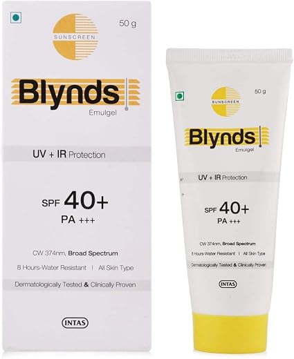 Blynds Emulgel 40+ &amp; Pa+++ Sunscreen SPF 40 Gel, 50g For All Skin Type