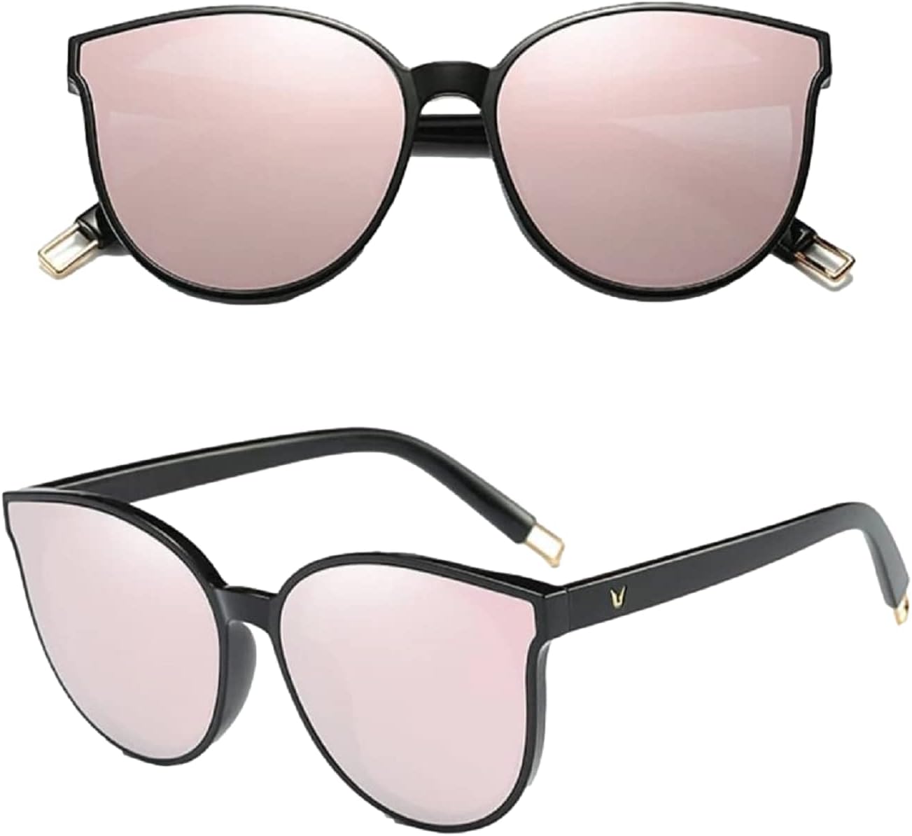 No Name Ltd ROSE GOLD Cat Eye Women Ladies Sunglasses Mirrored Cateyes Reflective Retro UKโฆ