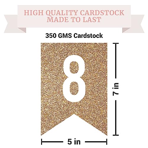 Image of Pre-Strung Happy 80th Birthday Banner - Gold Glitter Birthday Banner