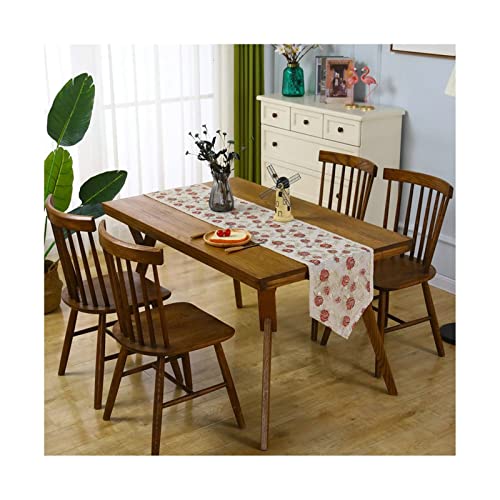 Chemin de table lavable rouge 35x180 cm WXKAGF, décoration de table longue anti-plis en polyester