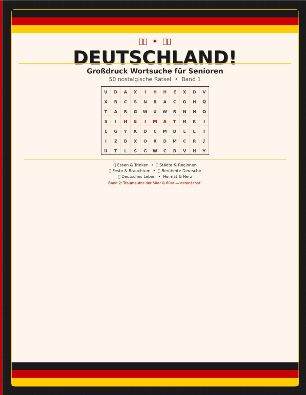 Deutschland!: Großdruck Wortsuche für Senioren