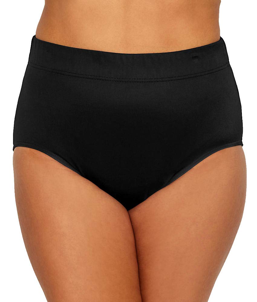 Miraclesuit Women's Plus Size Swimwear Basic Swim Brief Tummy Control High Waist Bathing Suit Bottom
