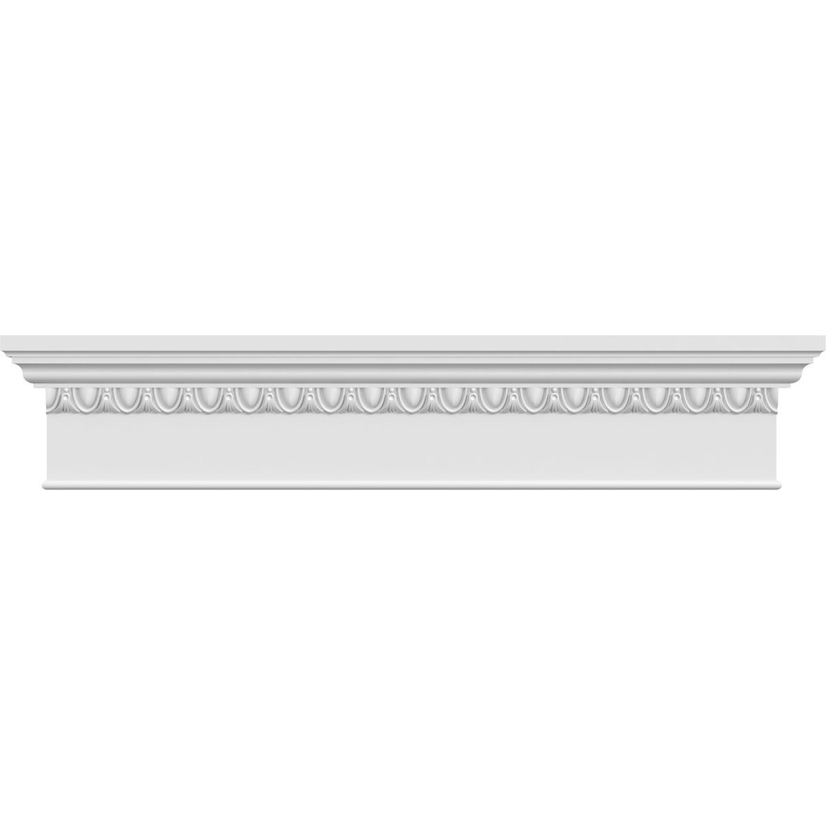 Endurathane Craftsman Crosshead with Bottom Trim, and Egg & Dart Trim, 184" Bottom Width x 188" Top Width x 7 1/4" H x 1" P, Factory Primed