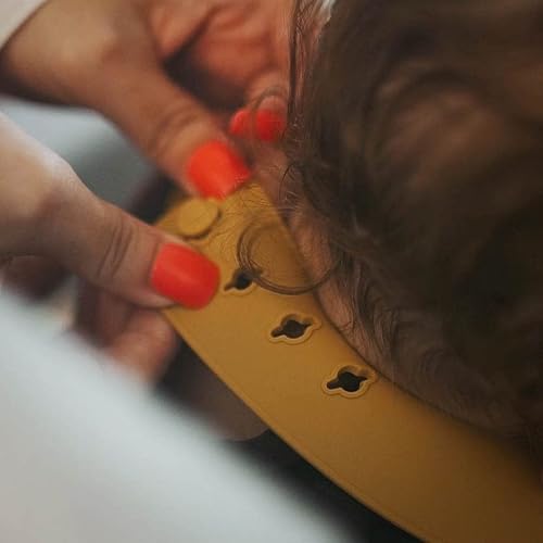 Miniatura 4 de Moonkie Juego de 2 baberos de silicona para bebé sin BPA impermeables suaves duraderos ajustables para bebés y niños pequeños gris oscuroKodak