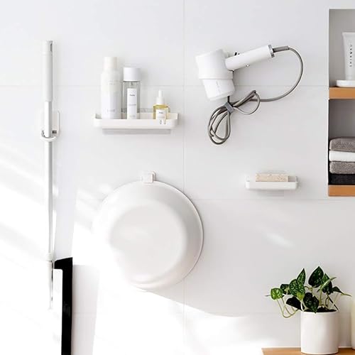 Miniatura 7 de DOITOOL Ganchos de trapeador sin perforaciones, soporte adhesivo para escoba, soporte de pared, 3 piezas, gancho fuerte para almacenamiento de