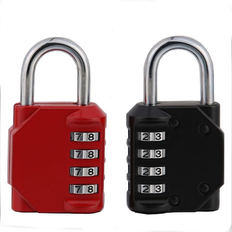 2 Pack Combination Lock, 4 Digit Resettable Locker Lock, Heavy Duty Waterproof Metal Padlock for Indoor Outdoor Use, Ideal for Gym, School, Luggage, Gate, Fence, Cabinet, Toolbox