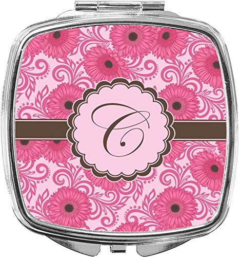 Espejo compacto cuadrado personalizado Gerbera Daisy miniatura 1