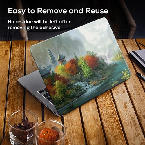 Image of Galaxsia Scenery D3 Top+Wrist Pad Vinyl Laptop Skin /Sticker /Cover Upto 15.6 Inches Laptops Laminated-Removable-HD Quality Compatible for Hp-Dell-Sony-Lenovo-Asus etc.(15x10 Inches)