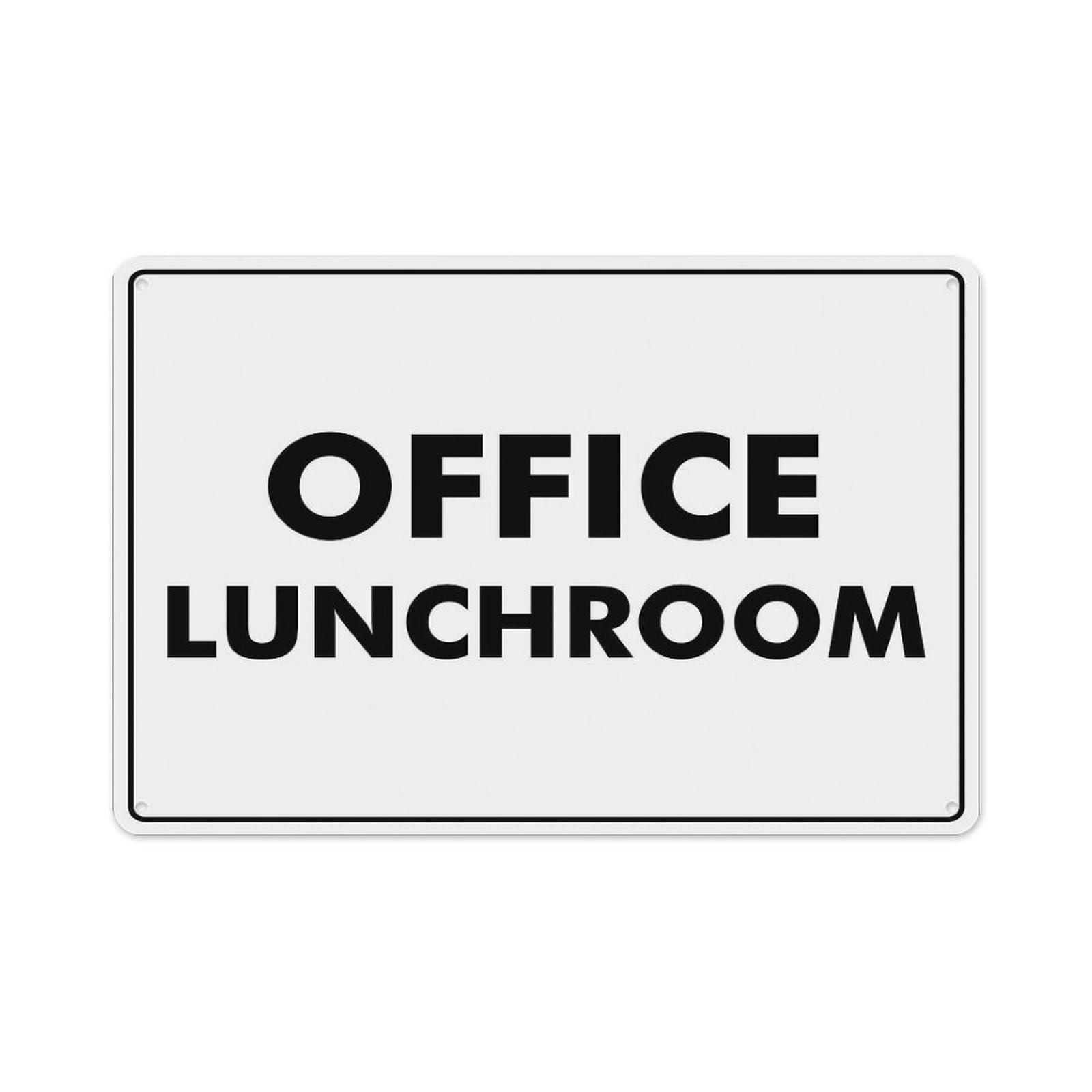 Peiyeety A10 Office Lunchroom Sign Aluminum Tin Warning Signs For Home Outdoor Garden 12X16 Inches