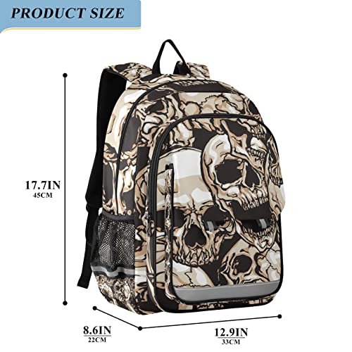 ALAZA Grunge Skull Cellection Pattern Laptop Backpack Purse for Women Men Travel Bag Casual Daypack with Compartment & Multiple Pockets2