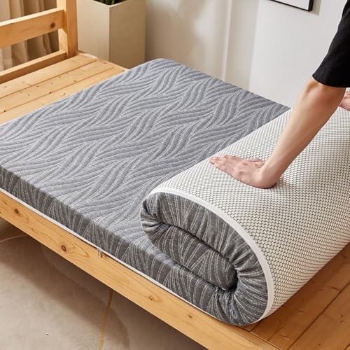 Colchón de camping enrollable de 5/8 cm de grosor, colchón portátil de espuma viscoelástica, colchón enrollable para cama de camping, sofá de coche, colchón de invitados para uso en interiores y