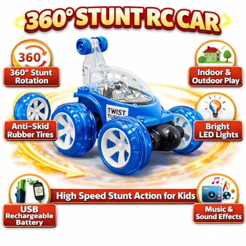 Image of Remote Control Car for Kids Boys Girls, RC 4WD (360 Big Stunt CAR)