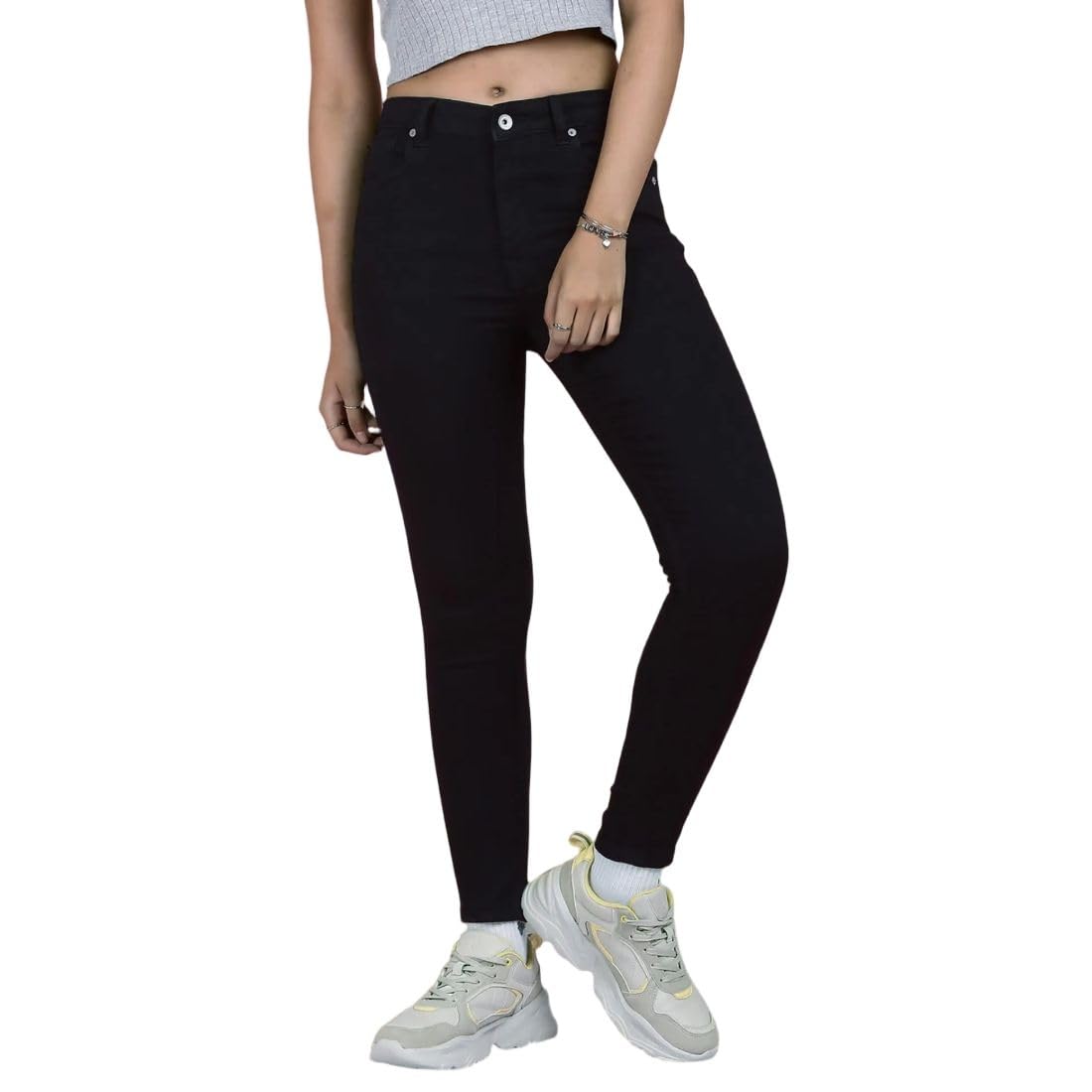 Flying Machine Women's Super Skinny Fit Jeans| Solid | High Rise | Stretchable | Jeans for Woman in neutral