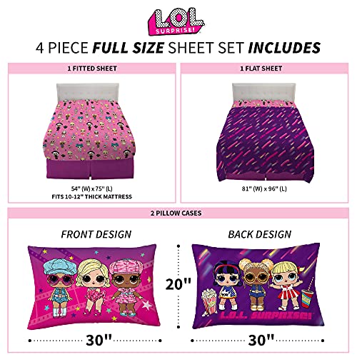 Franco Kids Bedding Super Soft Microfiber Sheet Set, Full, LOL Surprise