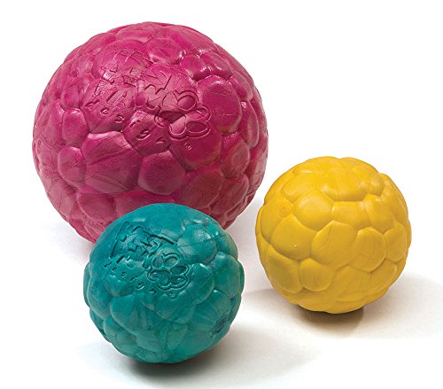 West Paw Zogoflex Air Boz Dog Toy – Floatable Pet Ball for Dogs, Fetch, Play, Chewing – Non-Toxic, Recyclable, Latex-Free Canine Toys – Durable Exterior Texture, Bouncy Squishy Ball, Small, Peacock