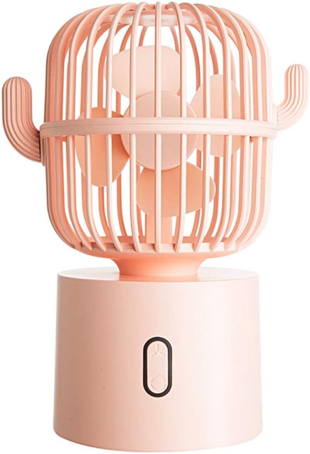 Cactus Mini Handheld Table Rechargeable 80 Degree Auto Rotation 3 Speeds for Room Home Office Outdoor Travel Cactus Desktop Fan