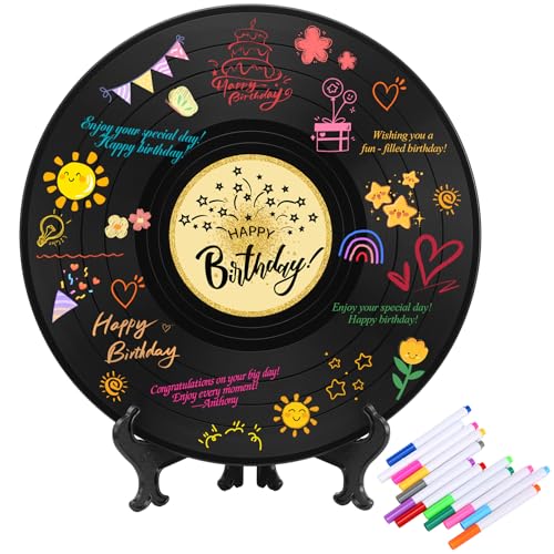 Sweet 16 Party Decorations Vinyl Record 11.8"X11.8", 16th Birthday Decorations, Birthday Guest Book Alternative, Sweet 16 Sign, Poster Record Decor,Great Gifts for Girls or Boys (Birthday Star)