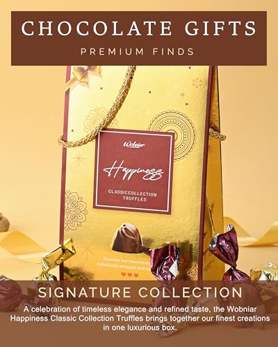 Image of Hyperfoods Wobniar Happiness Chocolate Gift Pack 180 Grams Golden Bag