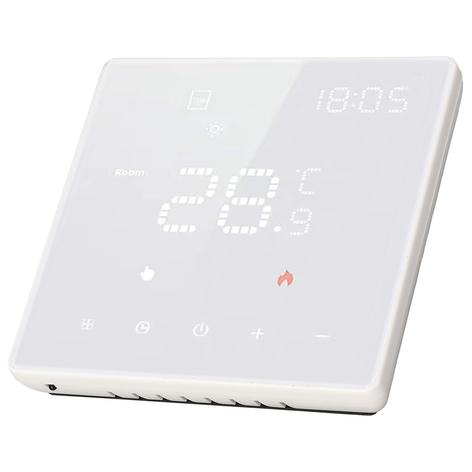 Termostato Smart WiFi, Regolatore Temperatura Bianco 100-250V 16A Compatibile con App Tuya e Controllo Vocale, Cronotermostato per Riscaldamento Elettrico a Pavimento