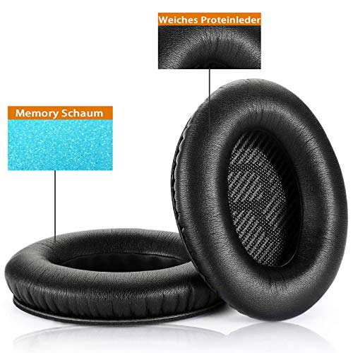 Wkładki do uszu do Bose QuietComfort 35 ii, wymienne wkładki premium do słuchawek Bose QuietComfort 35 (QC35), zamienne poduszki na uszy, kompatybilne z Bose QuietComfort 35 II QC35 II (czarne)