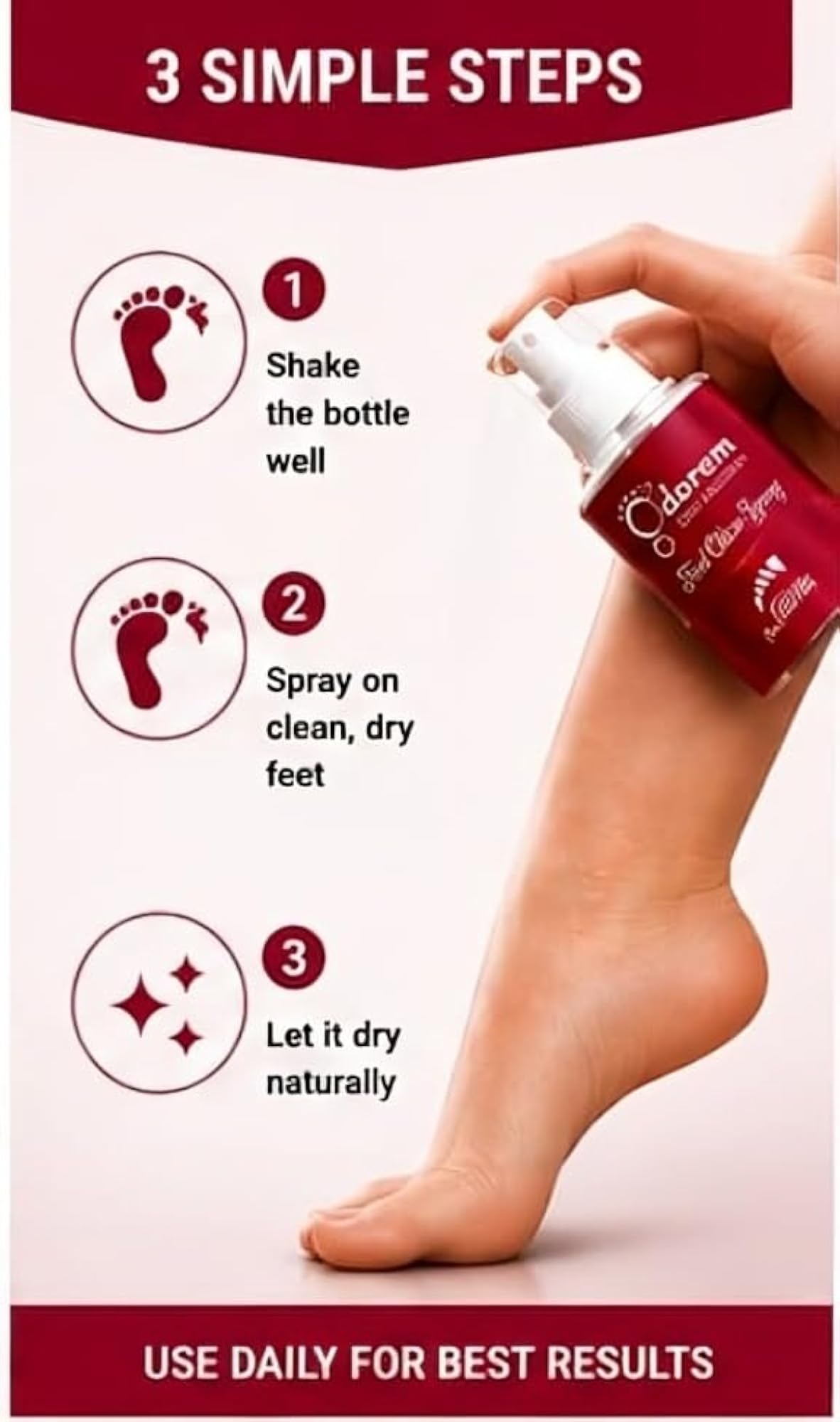 Odorem Foot Odor Spray, Daily Freshener for Feet
