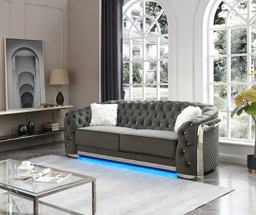 Vivastate Transform Your Living Space with Modern Velvet Sofa, Stylish