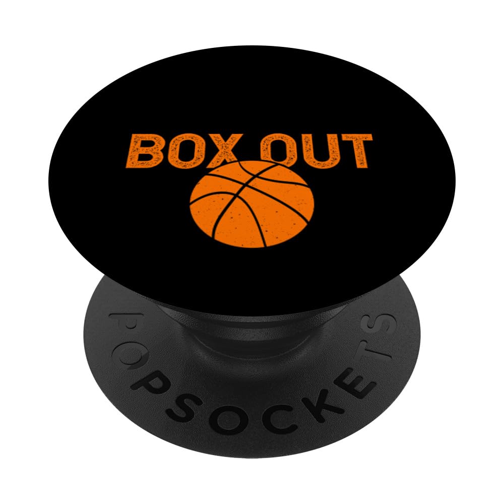 Box Out Basketball Rebound Rebounding Baller Sport Coach PopSockets Swappable PopGrip, Black